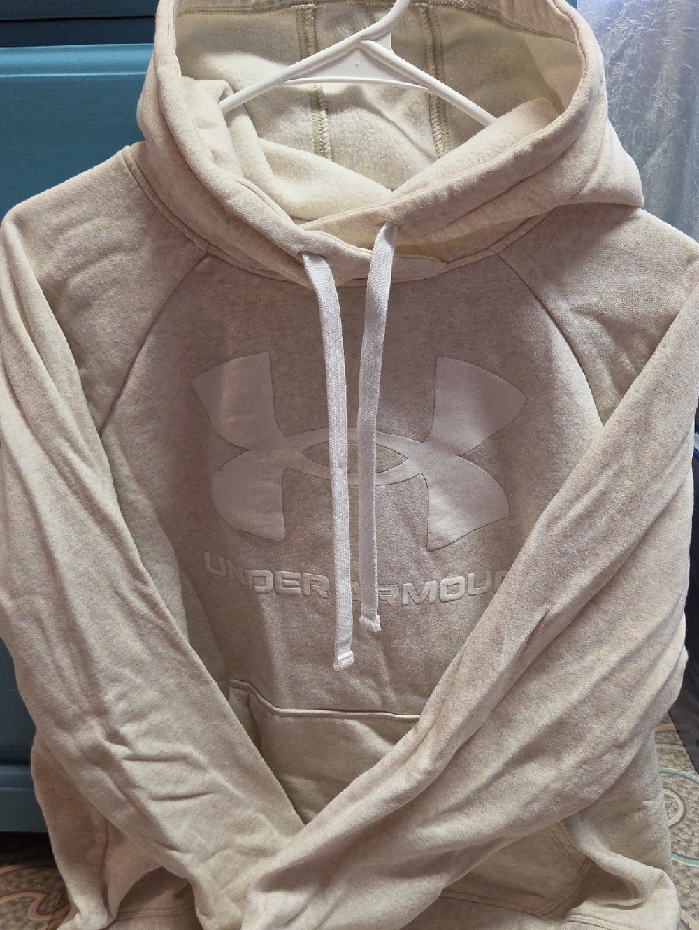 Under Armour Beige/Cream Logo Pullover Hoodie